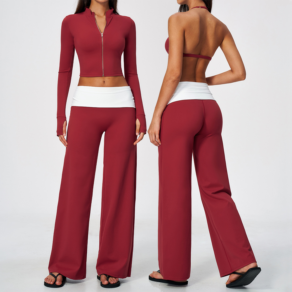 Yoga Fitness & Nutrition Llp - Zip Jacket Wide Leg Pants 2