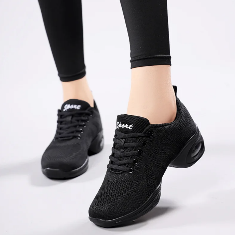 Zumba & Yoga Fitness By Anushree Pune Reviews - Women's Black Mesh Dance Sneakers Breathable