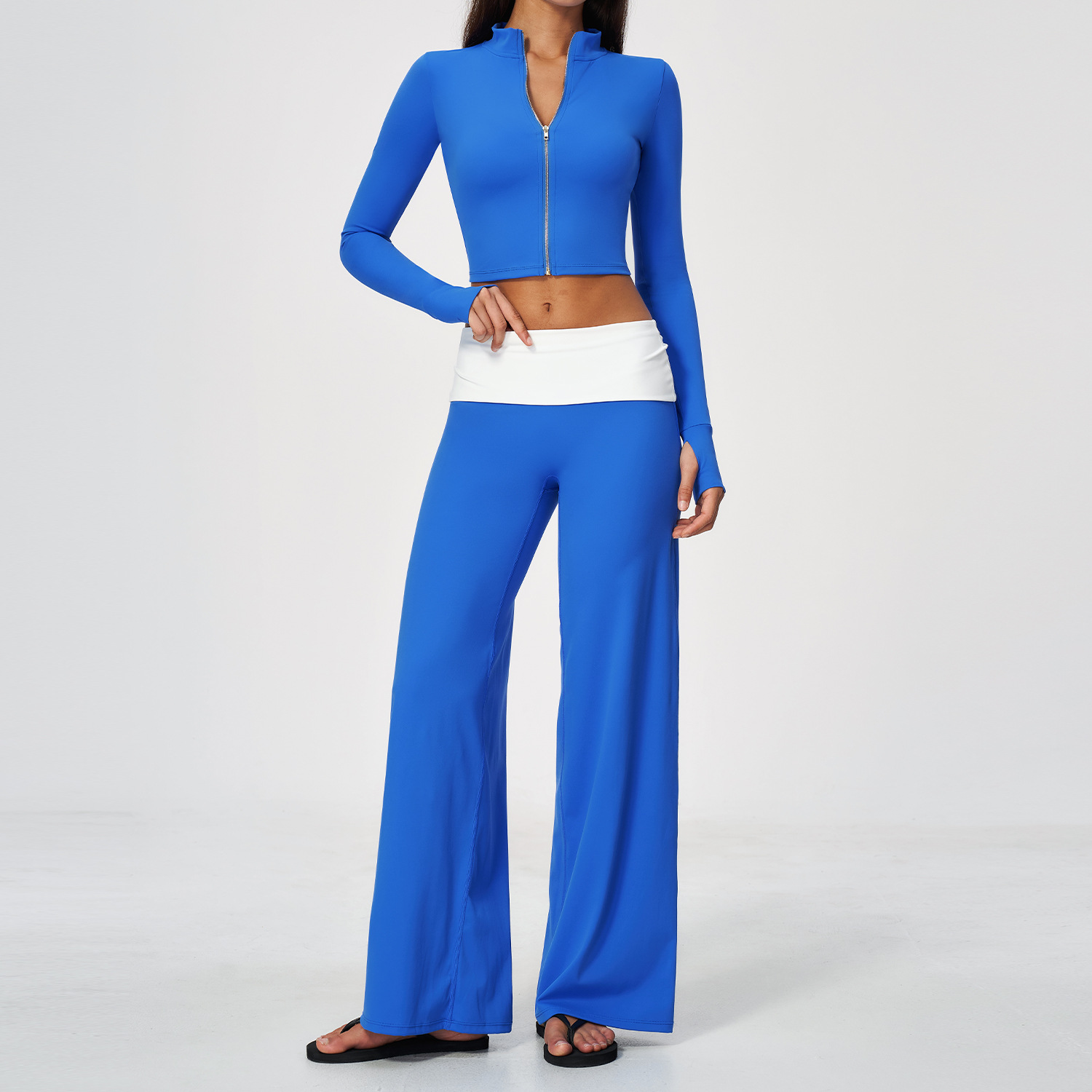 Zip Jacket Wide Leg Pants 2 Pi - Yoga Fitness & Nutrition Llp ulasan dan harga