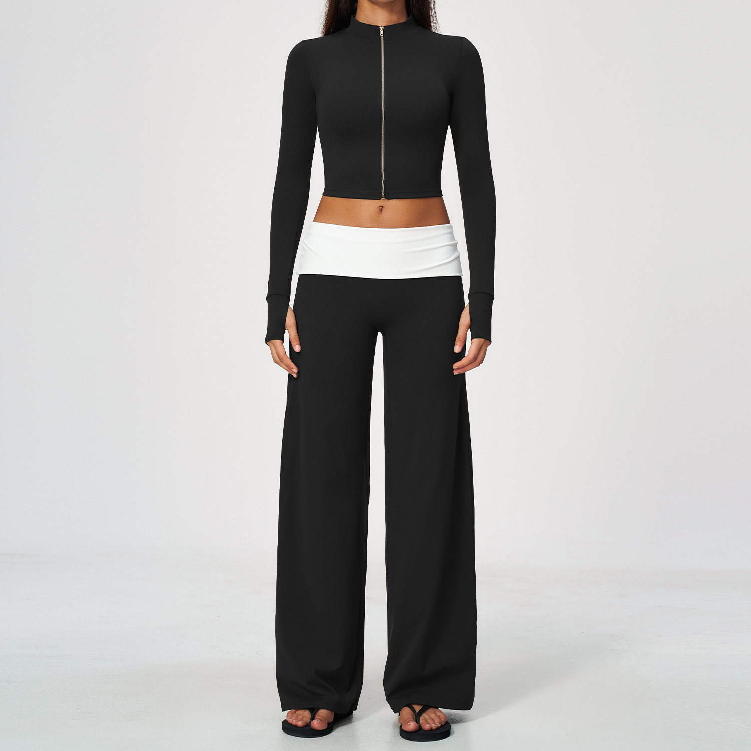 Zip Jacket Wide Leg Pants 2 Pi - Yoga Fitness & Nutrition Llp ulasan dan harga