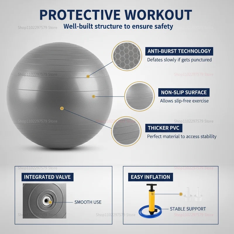 Anti-Burst Yoga Ball with Pump - Bosu Ball Balance ulasan dan harga