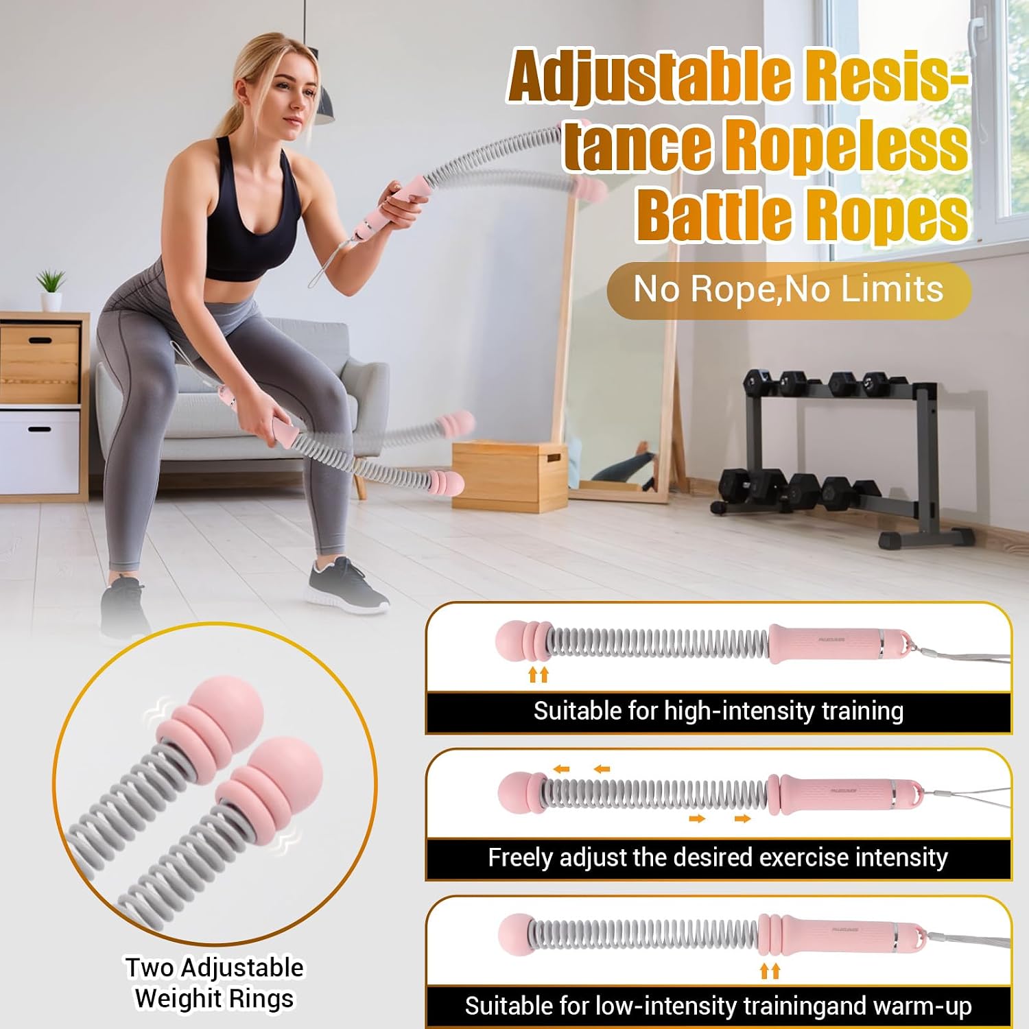 Portable Ropeless Battle Ropes - Battle Rope Exercise ulasan dan harga