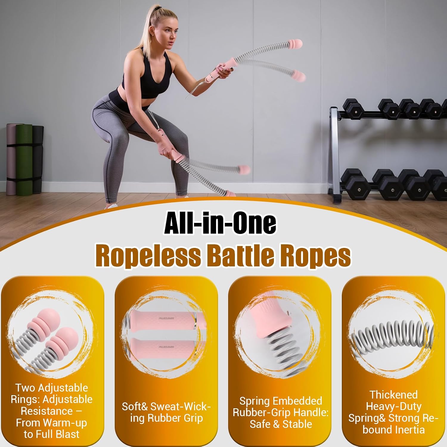 Portable Ropeless Battle Ropes - Battle Rope Exercise ulasan dan harga