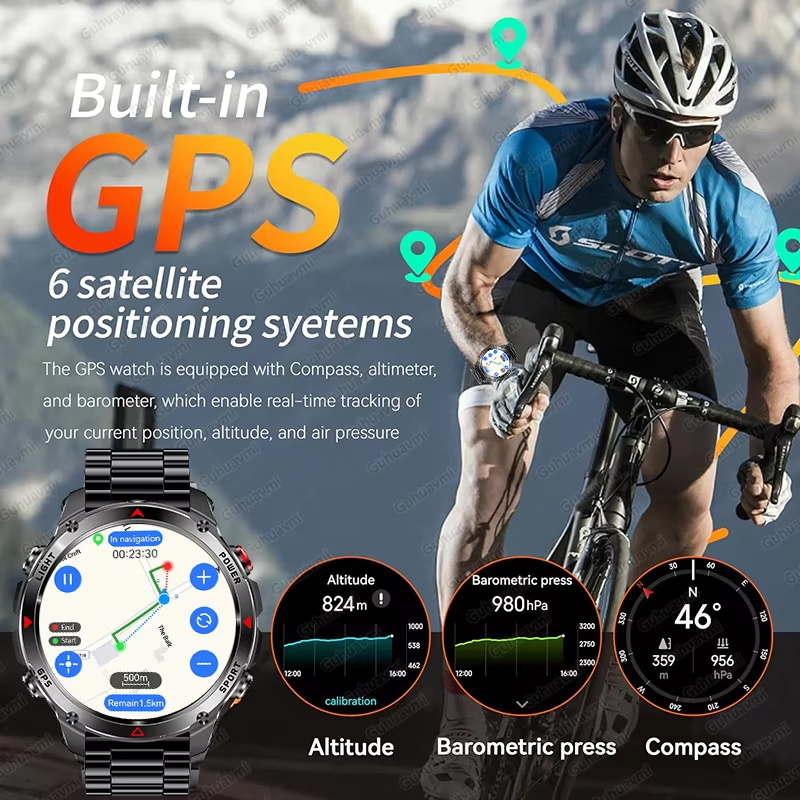 Military 540mAh GPS Smart Watc - Wrist Wraps Fitness ulasan dan harga
