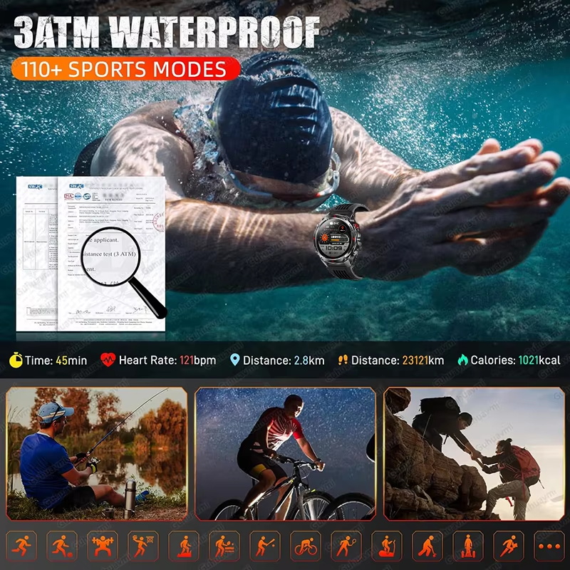 Military 540mAh GPS Smart Watc - Wrist Wraps Fitness ulasan dan harga