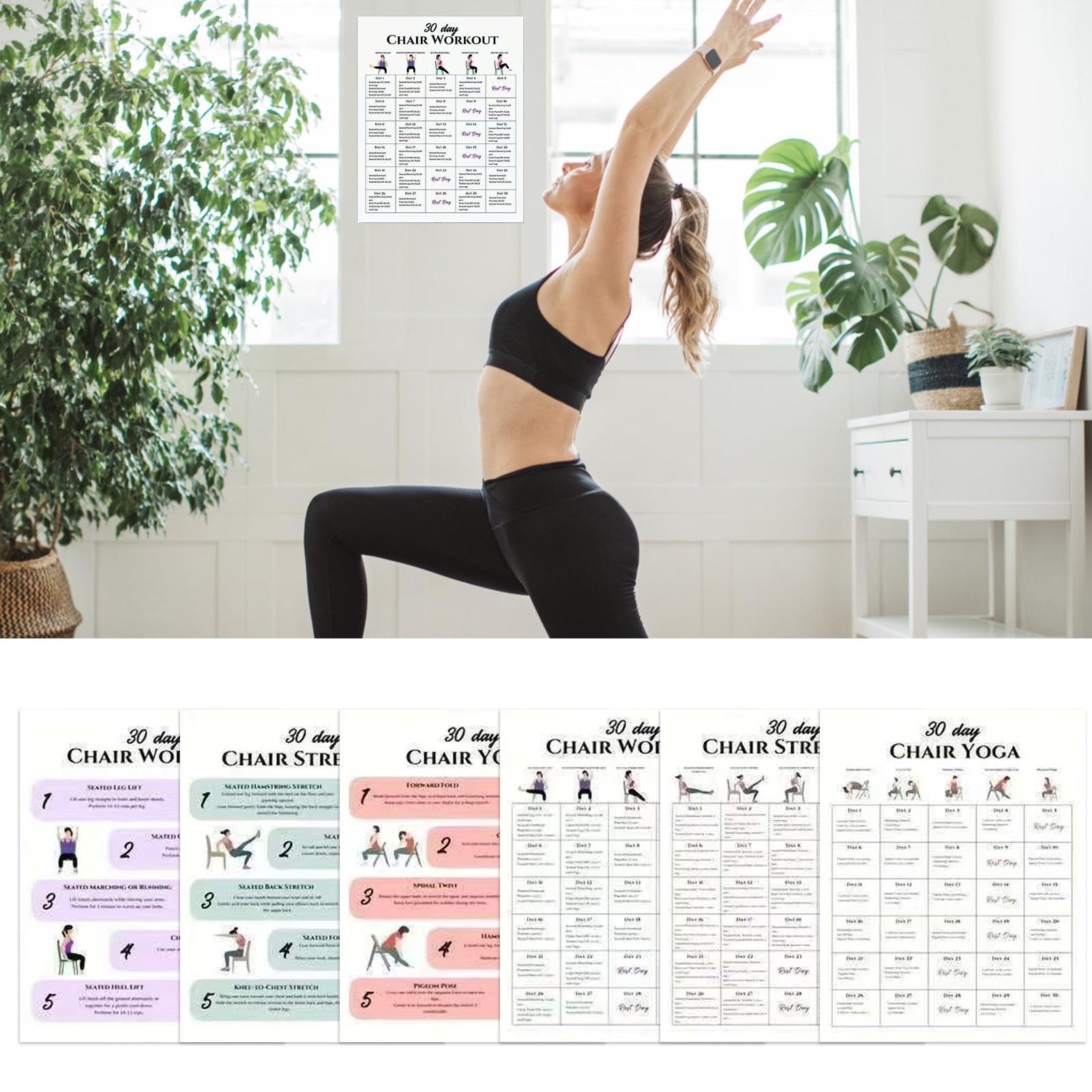 6pcs Fitness Posters 30-Day Ch - Yoga Fitness Wallpaper ulasan dan harga