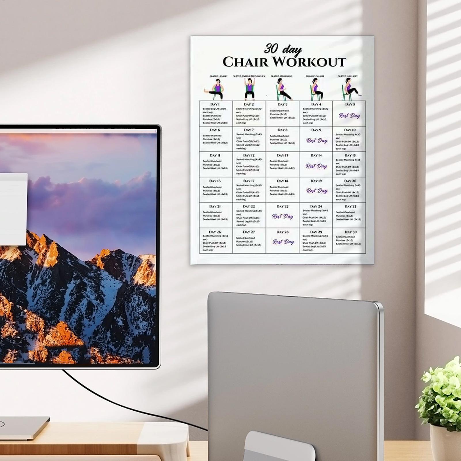 6 Pieces 30-Day Chair Exercise - Yoga Fitness Wallpaper ulasan dan harga